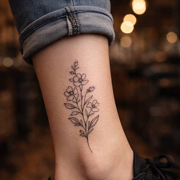 Fine line-tatueringar med tunna linjer och subtila detaljer