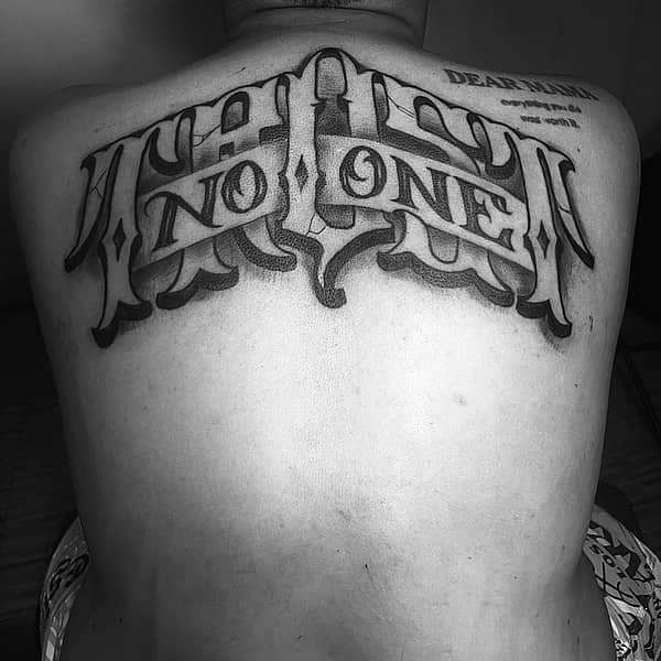 Gothic "TRUST NOT ONE" Back Script