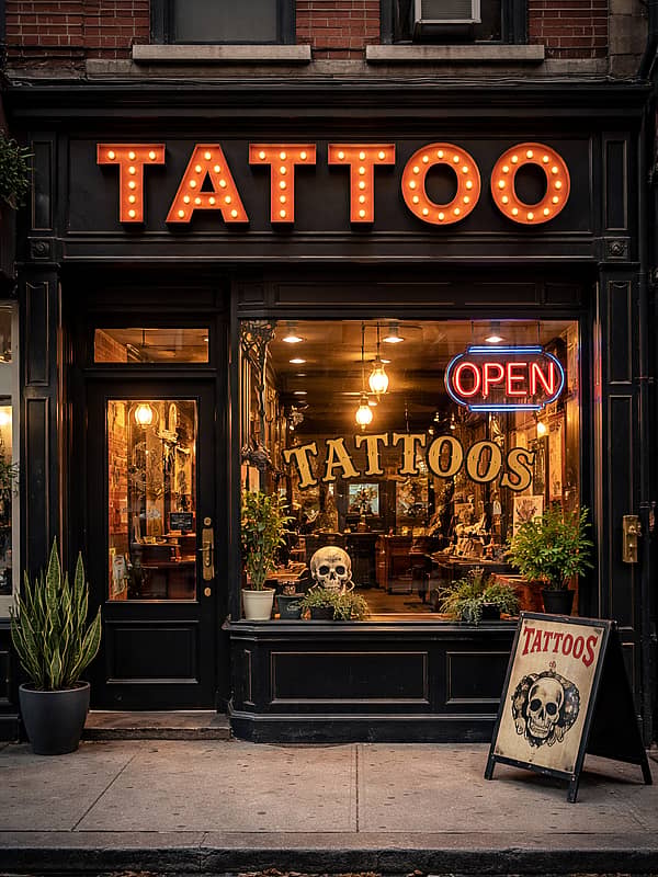 Listningar för tatueringsstudior med profilbilder, betyg och platser