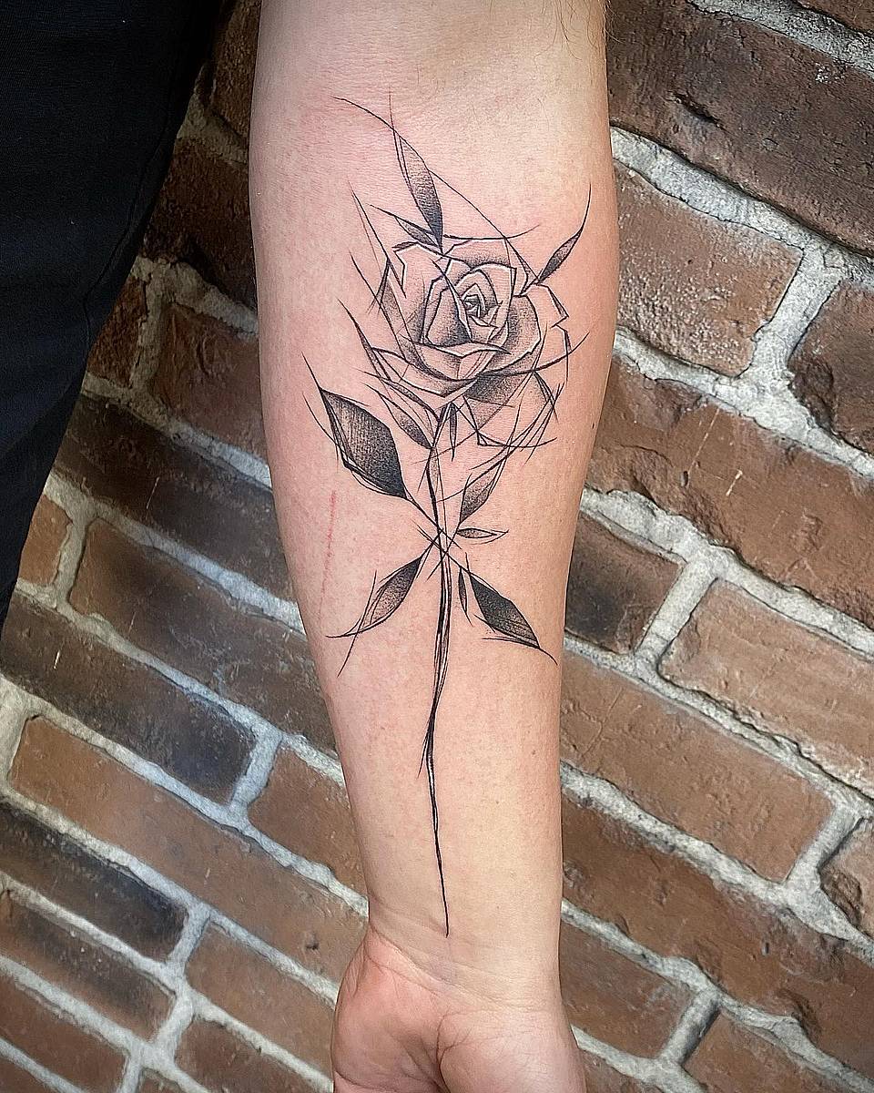 Abstract Sketch Rose