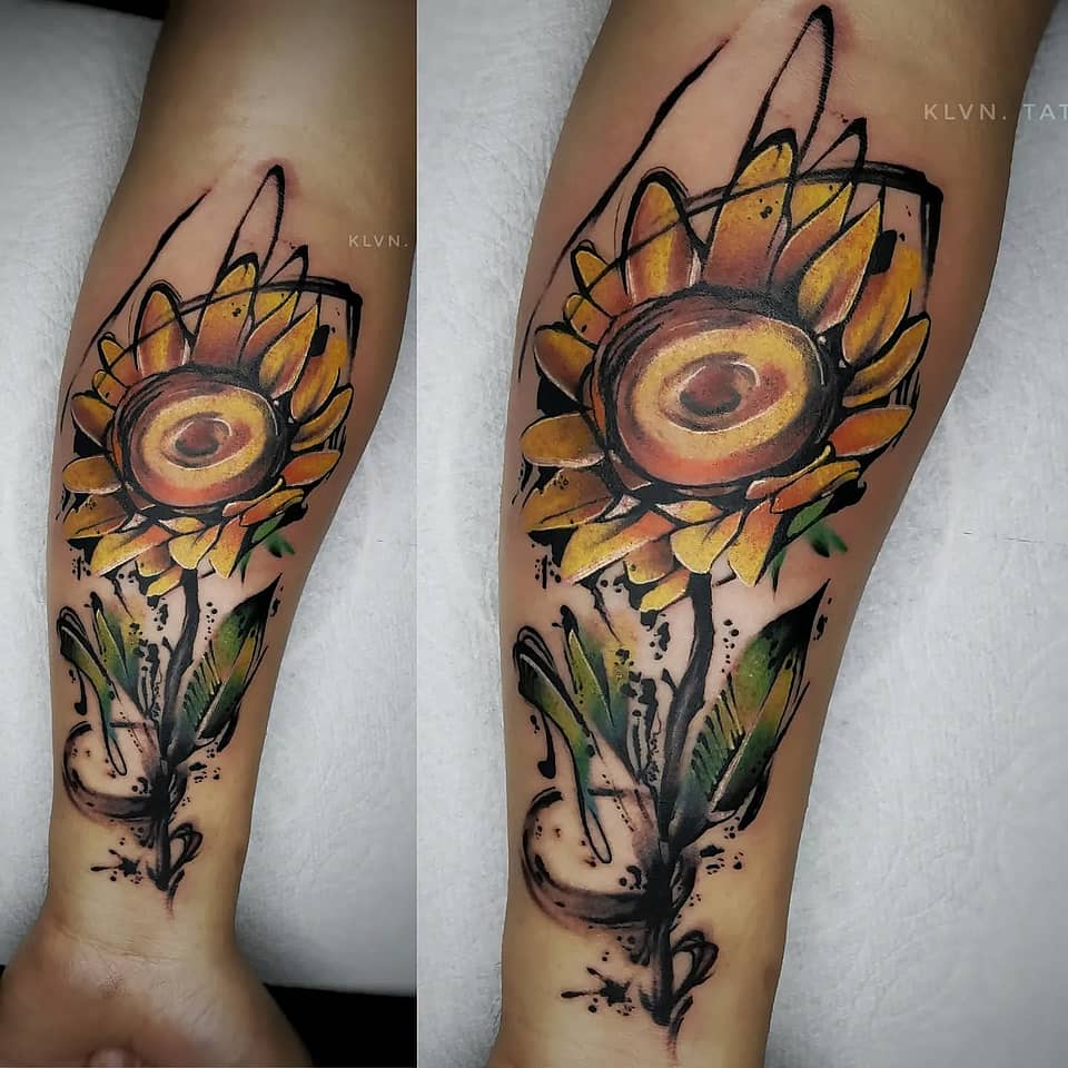 Abstract Sunflower Bloom