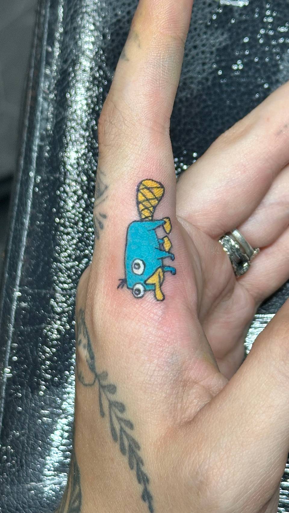 Agent P (Perry the Platypus) Micro Tattoo