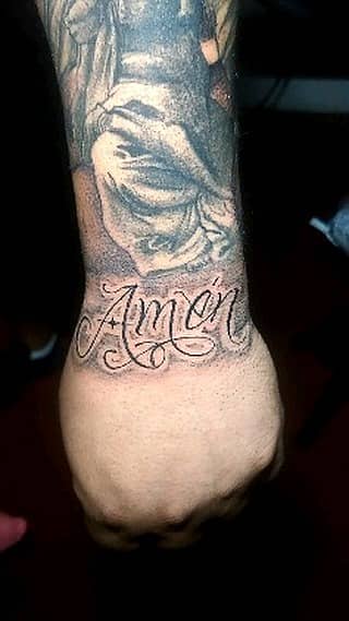 Amén Calligraphy with Sacred Shading