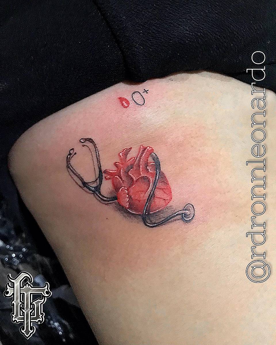 Anatomical Heart and Stethoscope