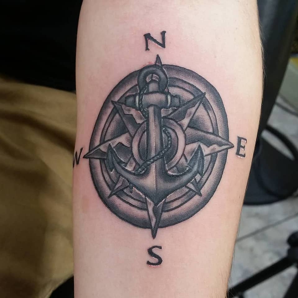 Anchored Compass Rose