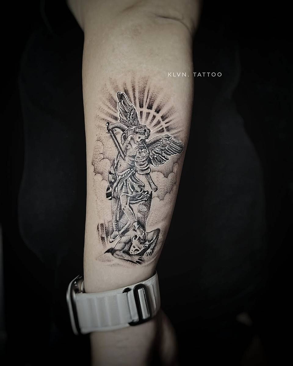 Archangel Michael Slaying the Demon