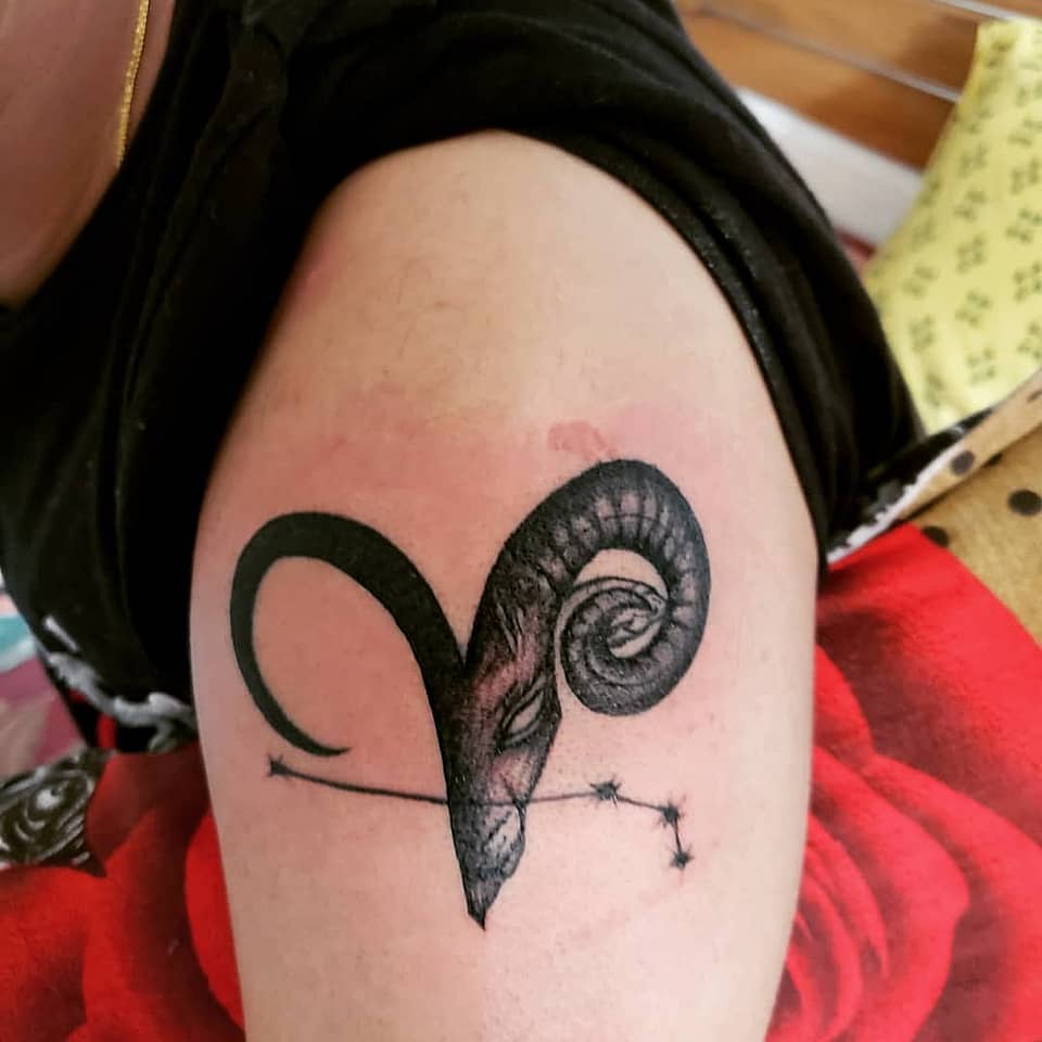 Aries Ram Sigil with Constellation