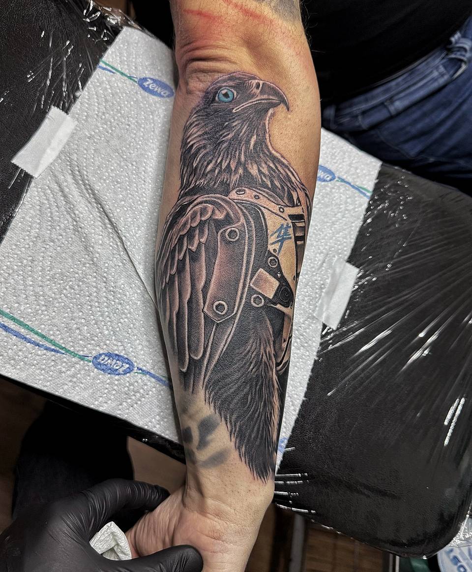 Armored Eagle with Blue Eye