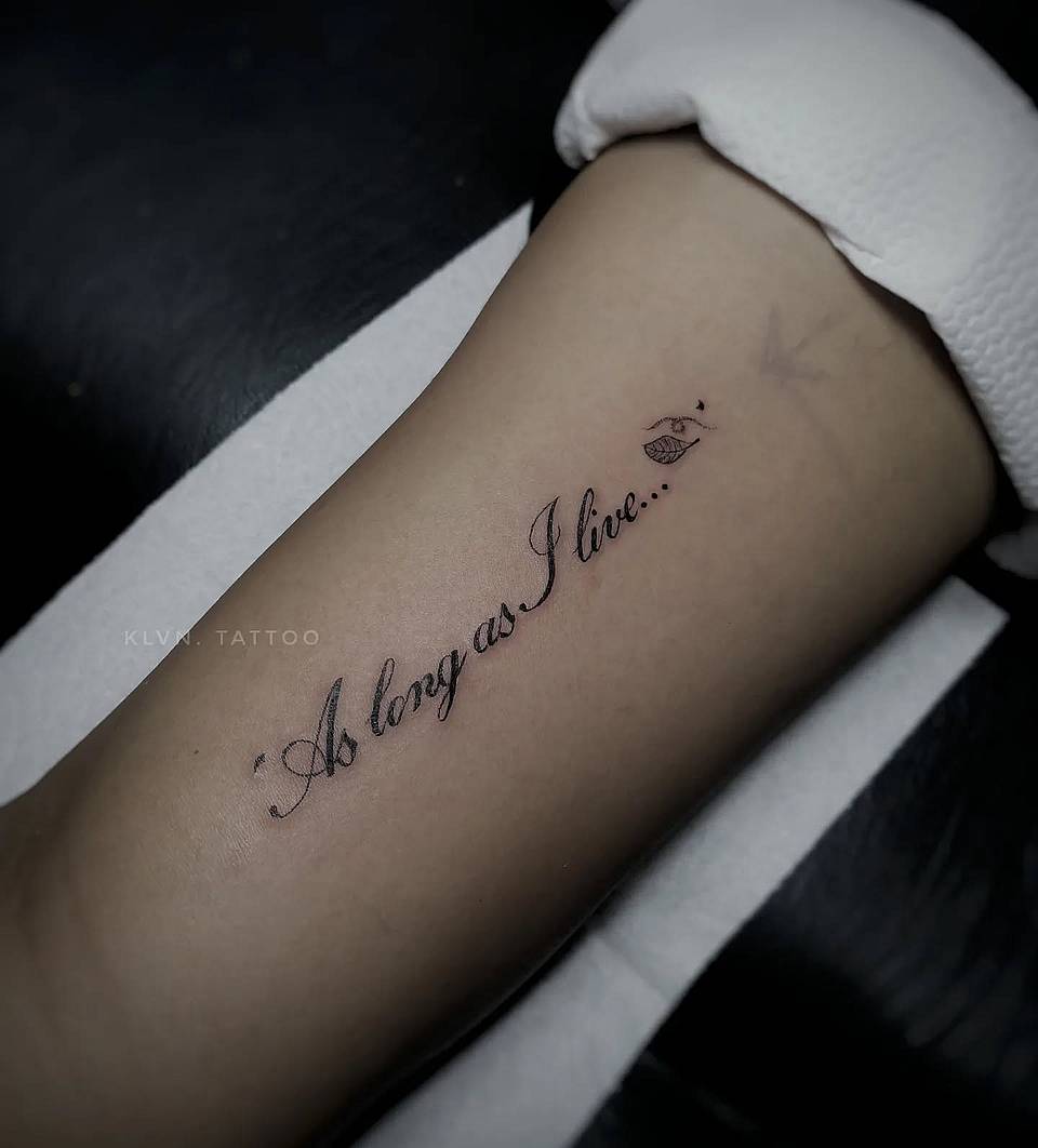 As Long As I Live — Cursive Quote with Tiny Bird