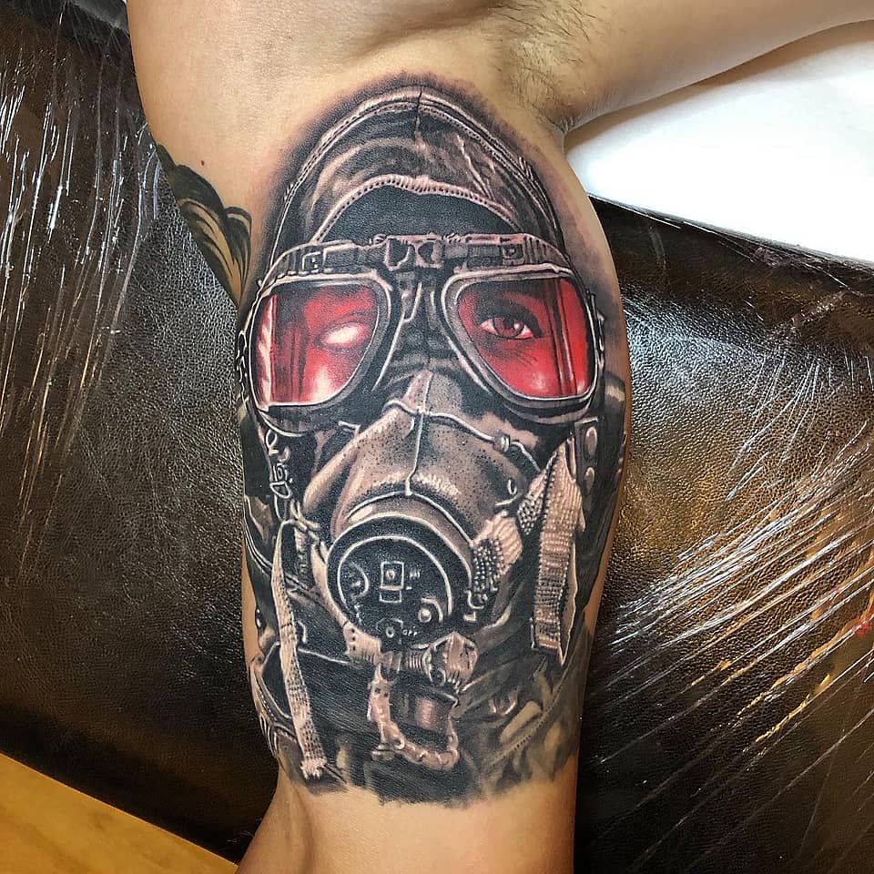 Aviator with Red Goggles