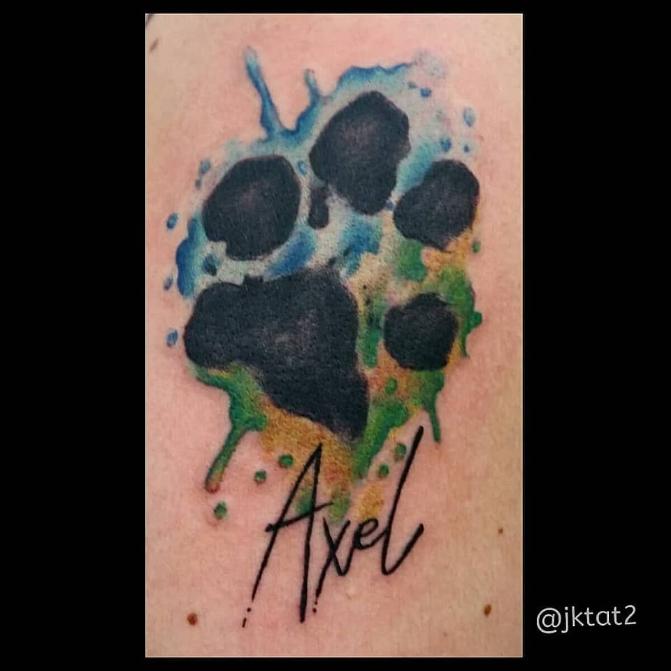 Axel Watercolor Paw Print