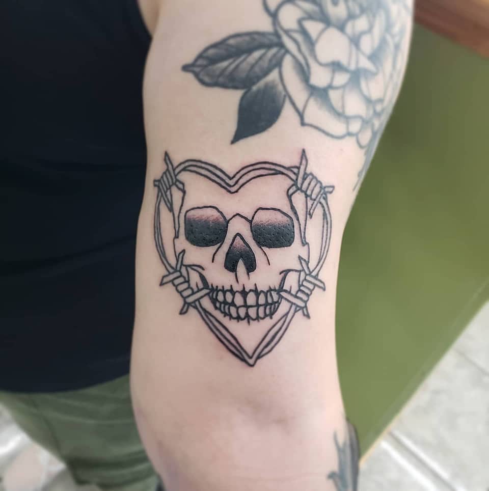 Barbed Heart Skull