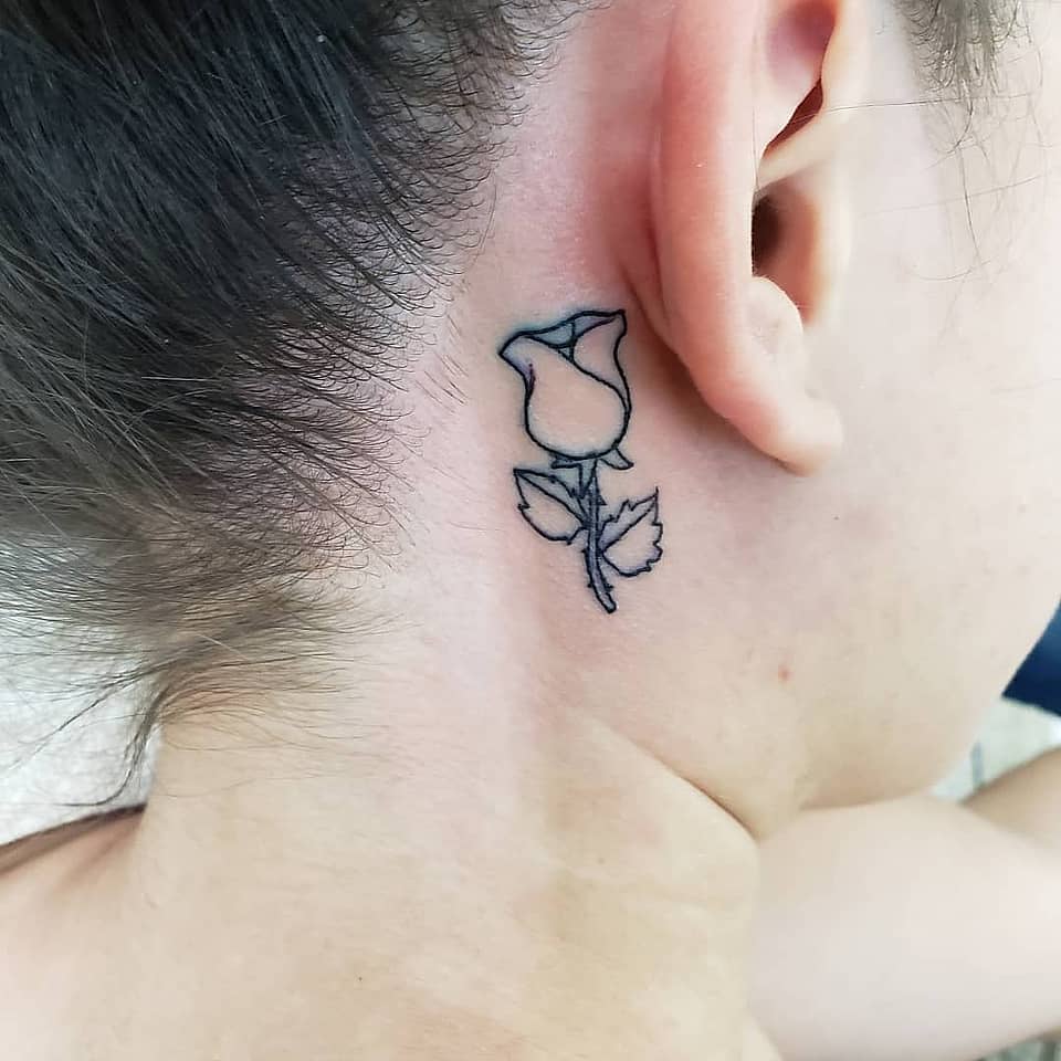 Behind-the-Ear Rose Outline