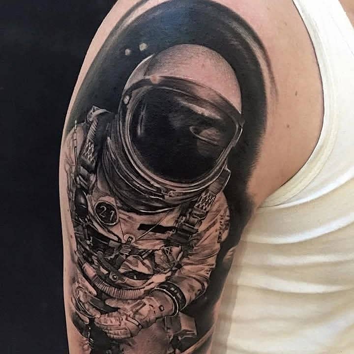 Black-and-Grey Astronaut Portrait