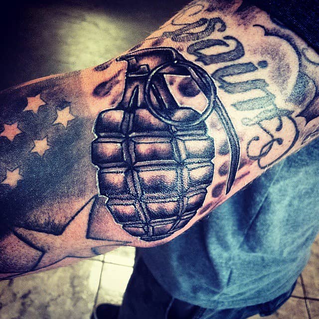 Black and Grey Grenade with Stars