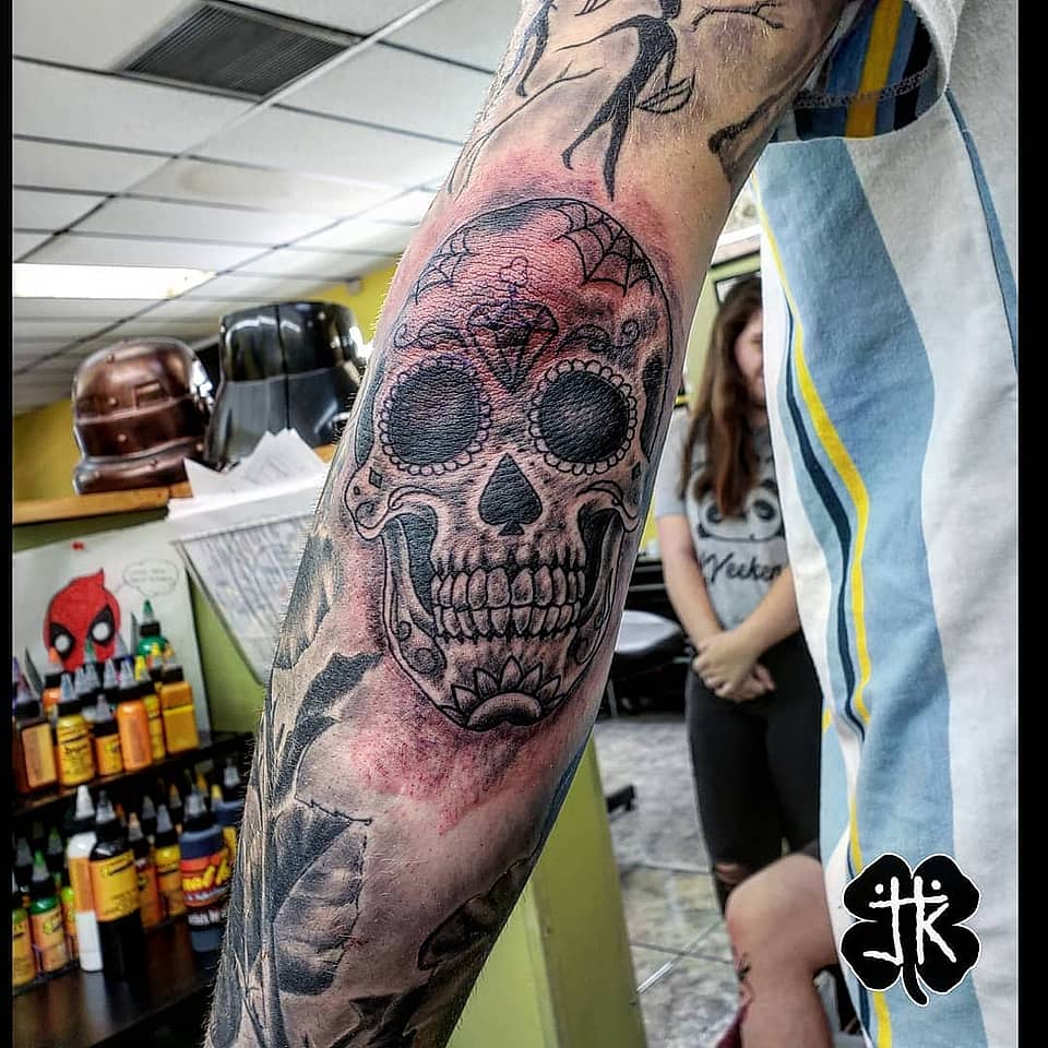 Black and Grey Sugar Skull