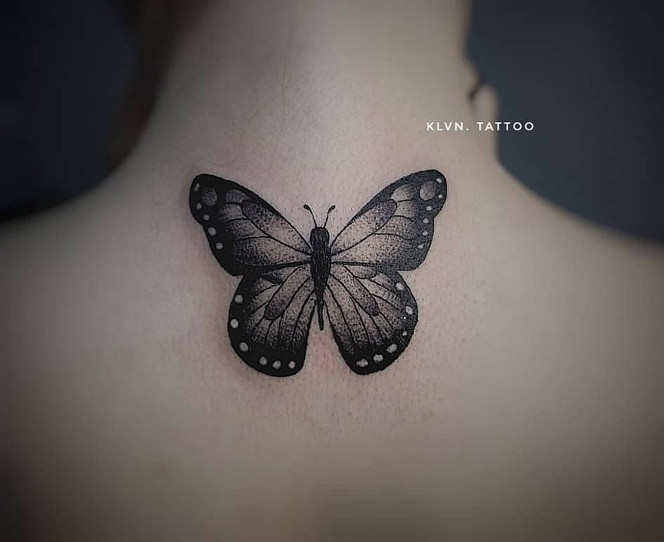 Black Dotwork Butterfly