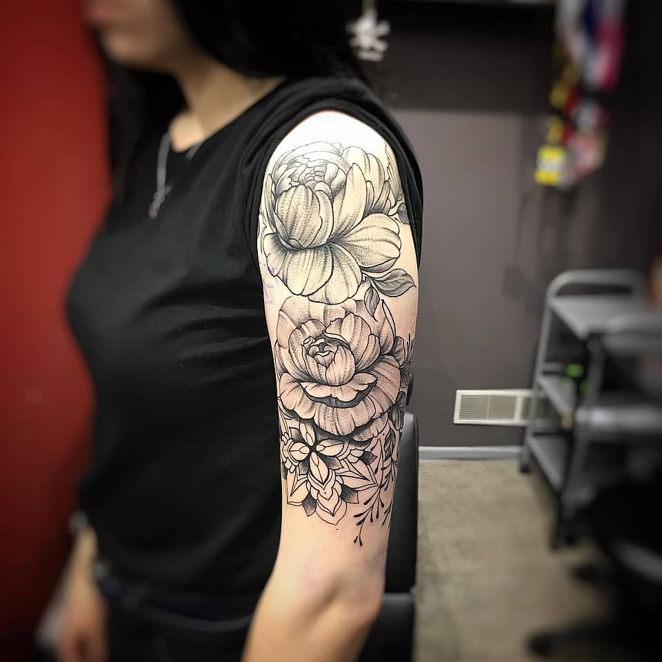 Black & Grey Peony Rose Bouquet
