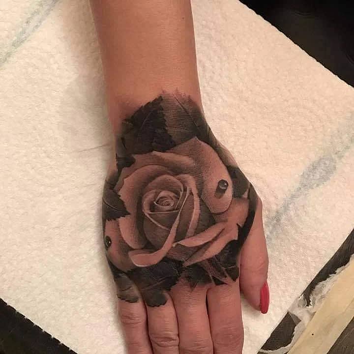 Black & Grey Realistic Rose