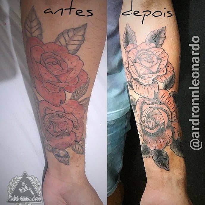 Black & Grey Rose Forearm Cover-up