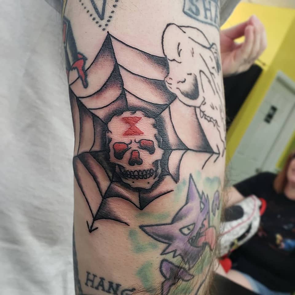 Black Widow Web Skull