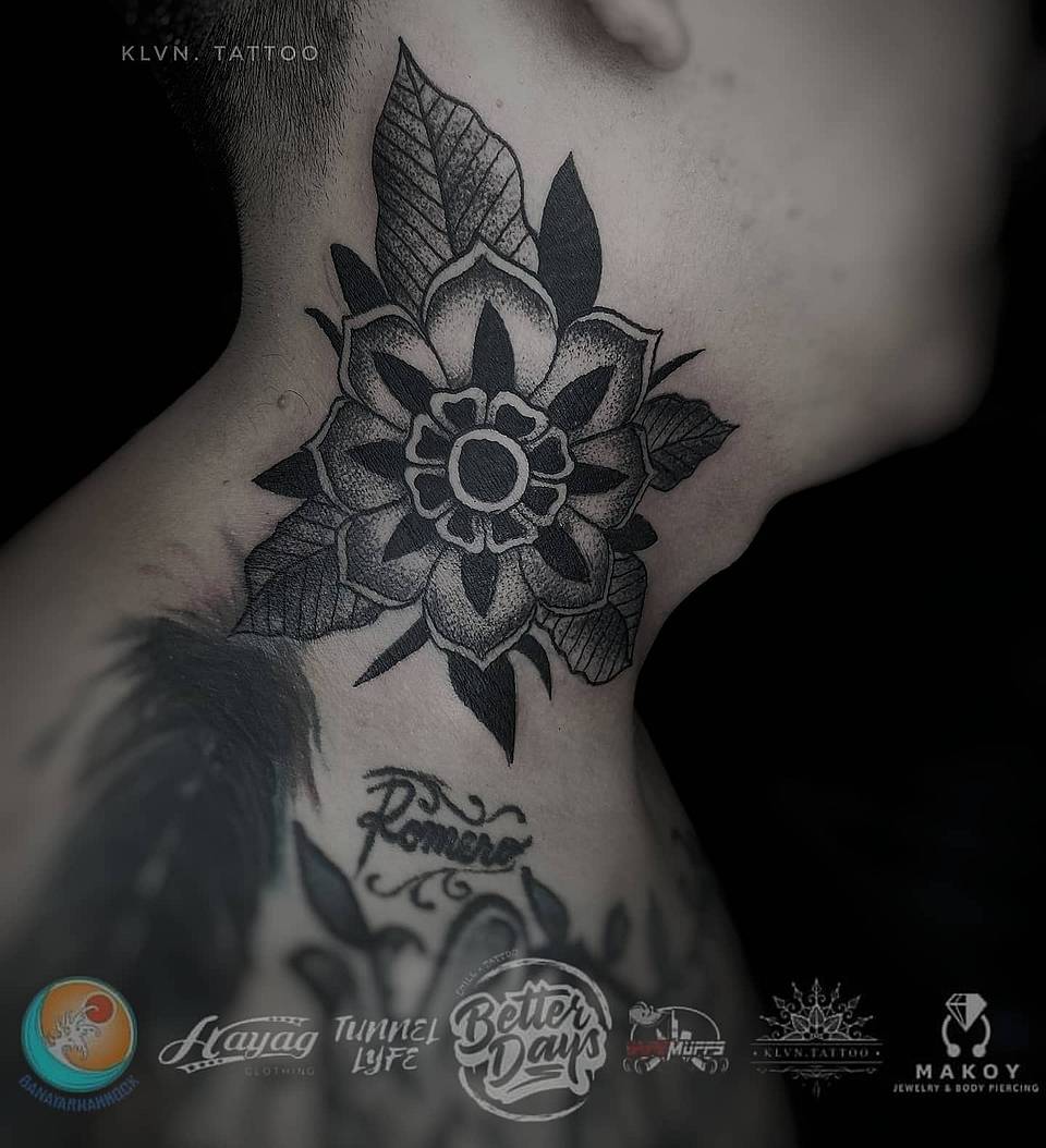 Blackwork Floral Mandala