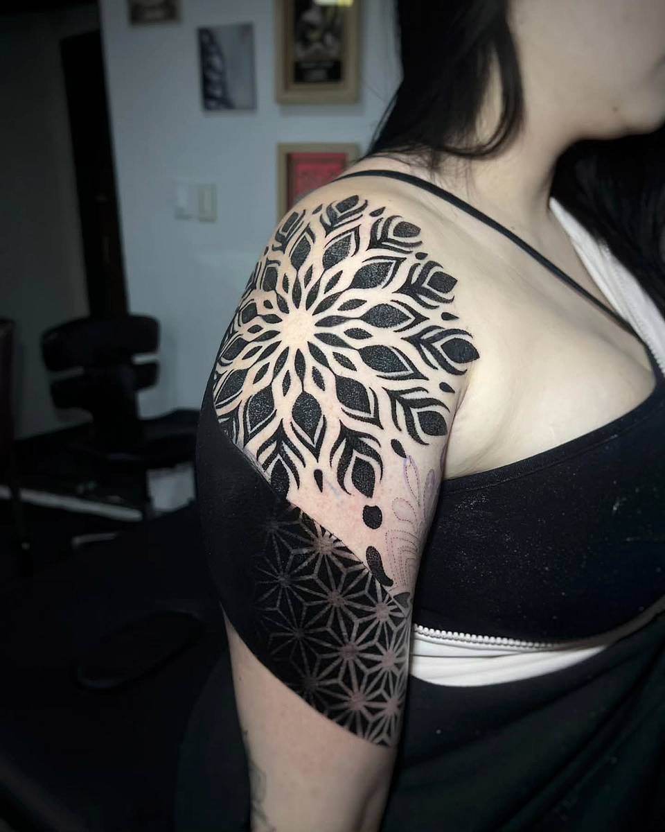 Blackwork Mandala Half-Sleeve