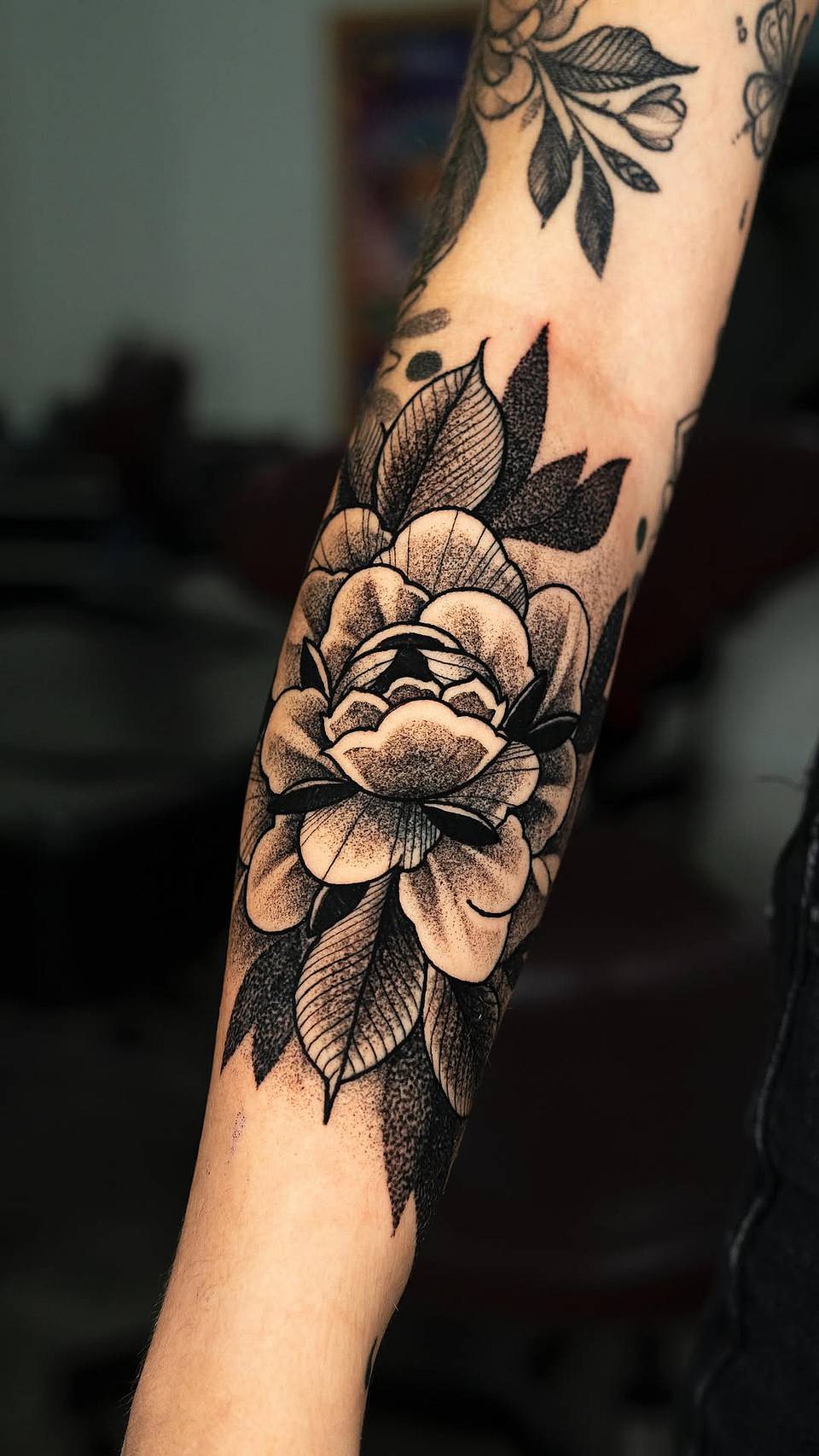 Blackwork Peony