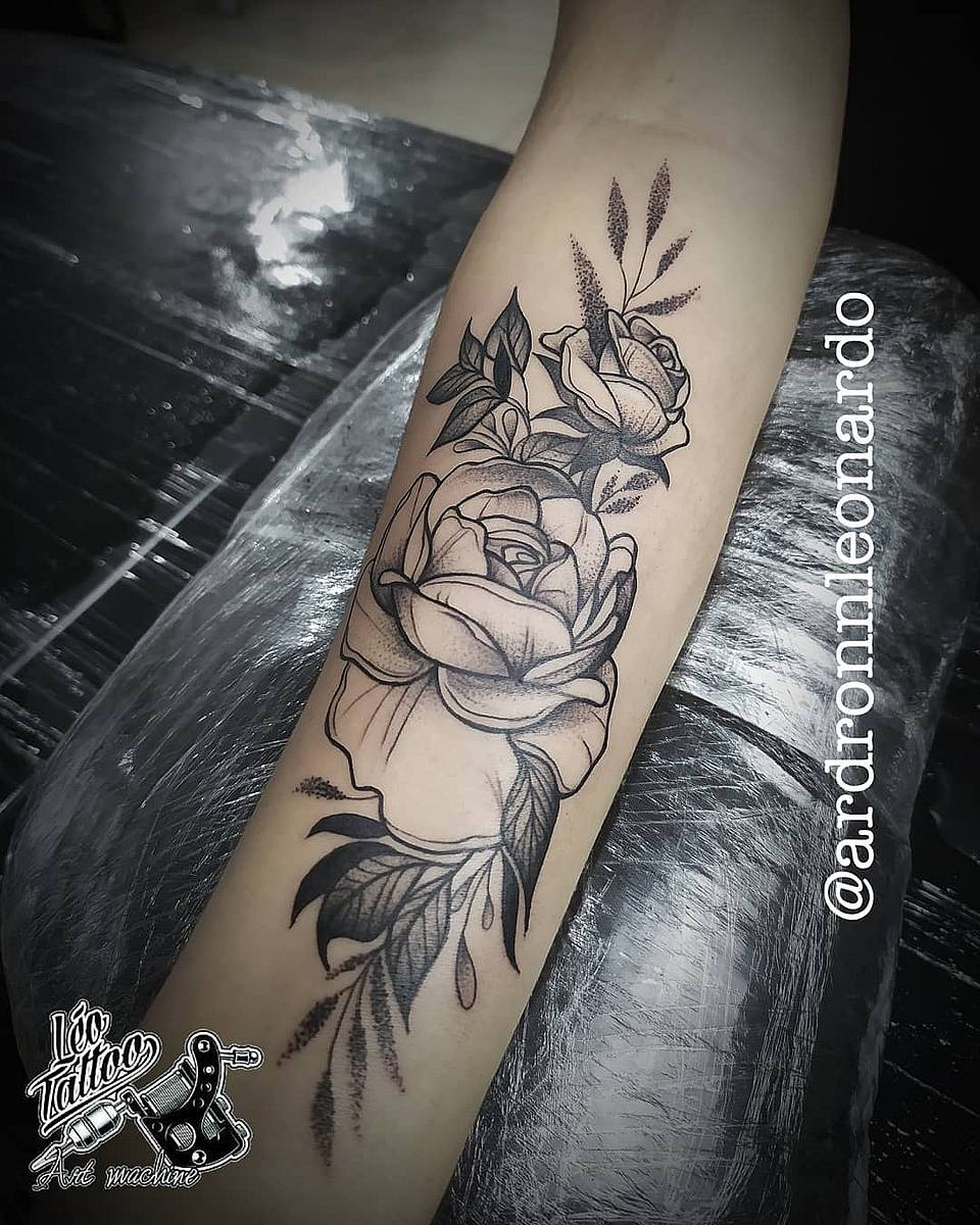 Blackwork Rose Bouquet