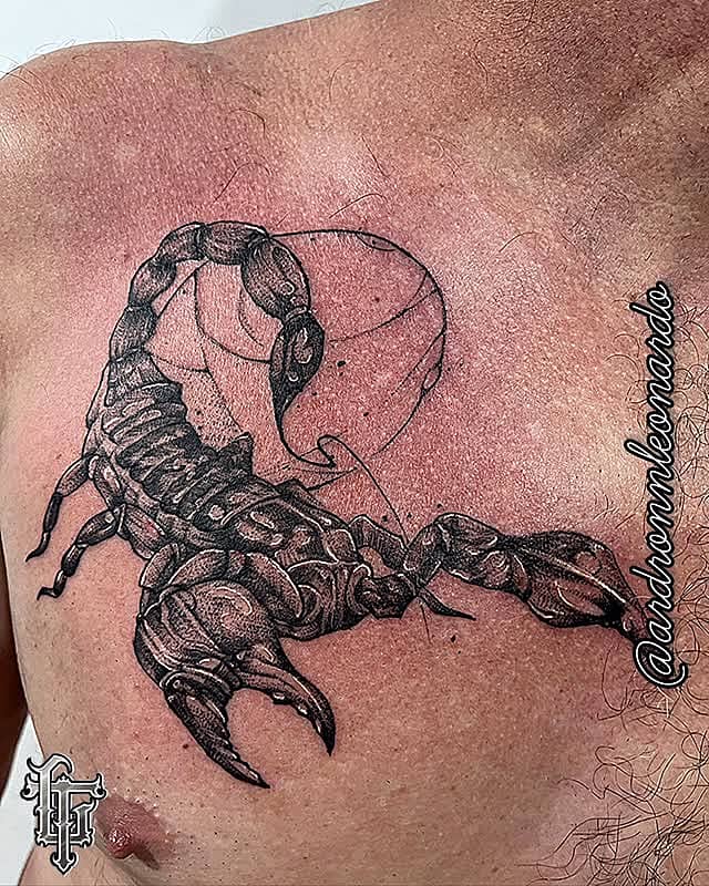 Blackwork Stipple Scorpion