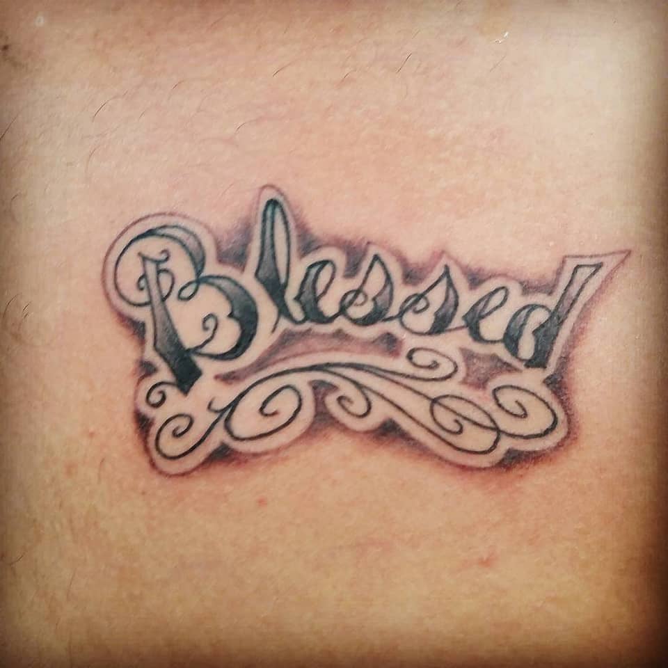 Blessed Script with Ornamental Flourish