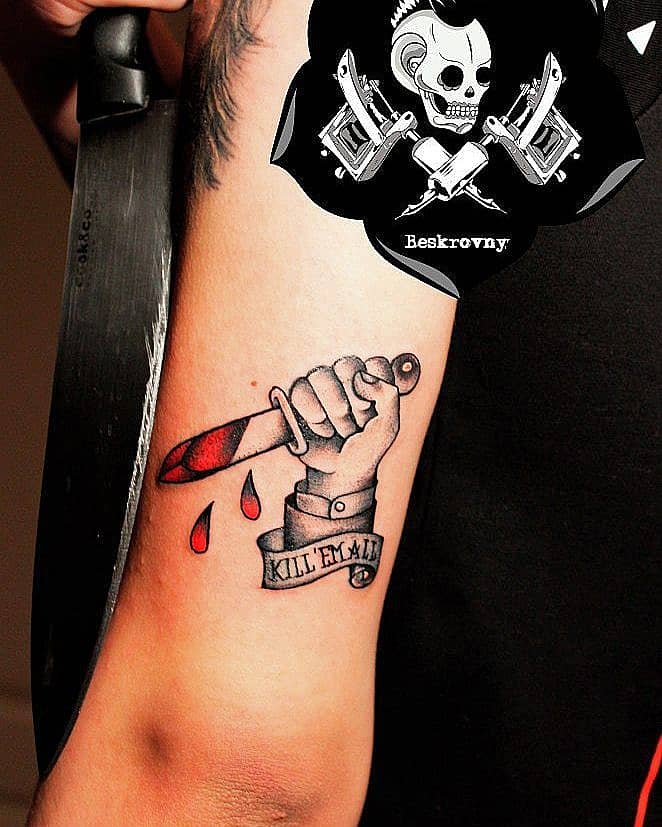 Bloody Dagger with Banner