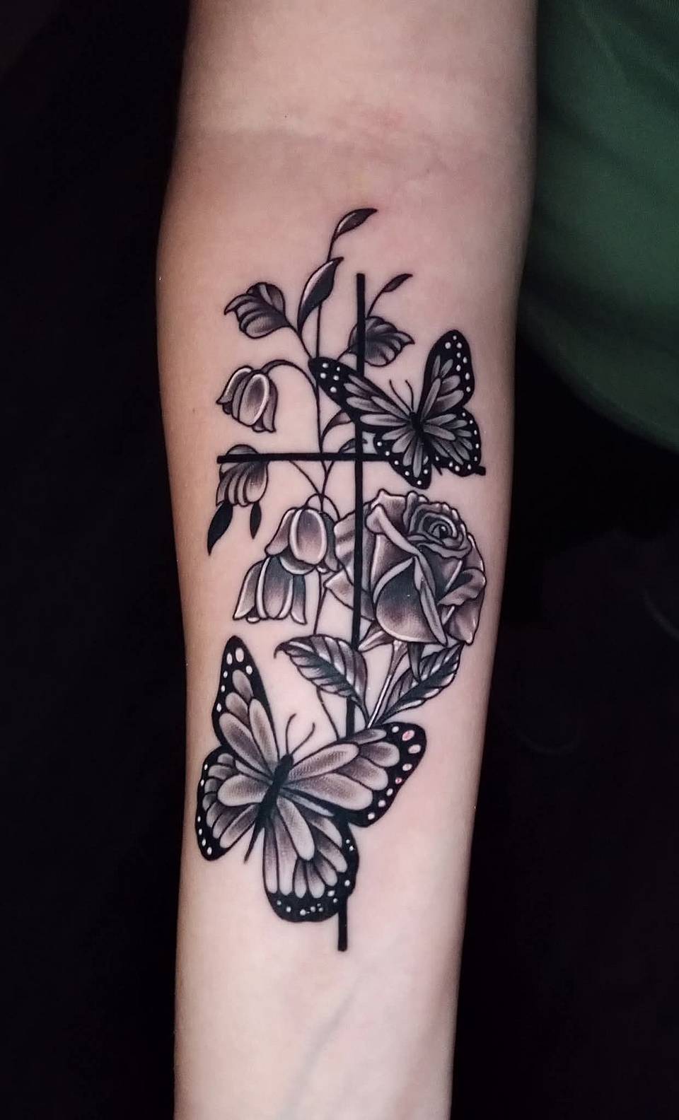 Blooming Butterflies and Rose