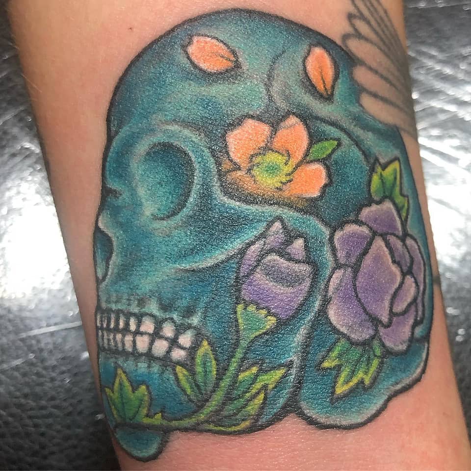 Blooming Turquoise Skull