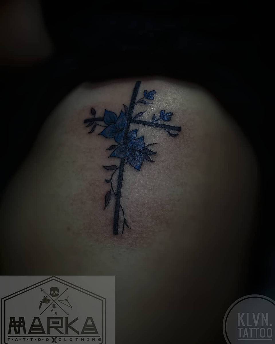 Blue Blossom Cross