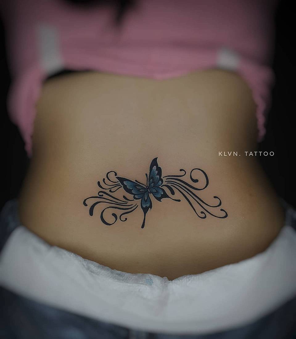 Blue Butterfly Flourish