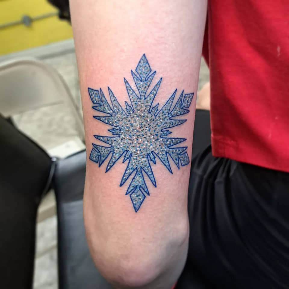 Blue Geometric Snowflake