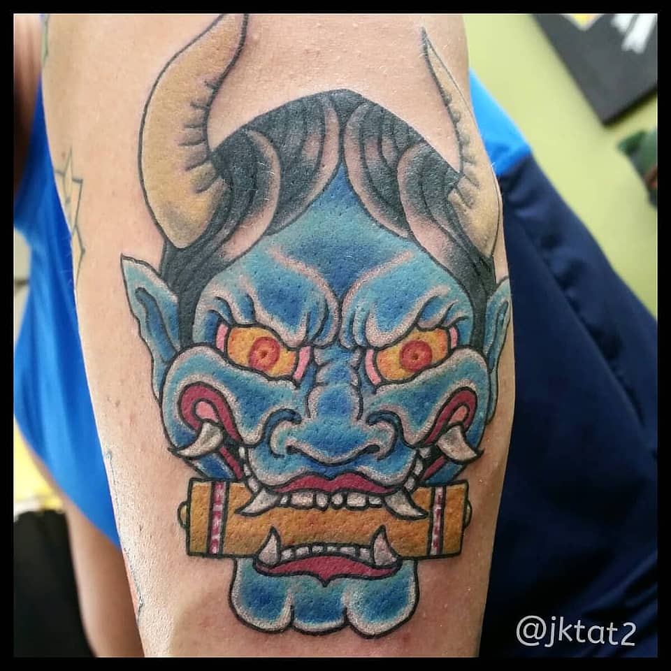 Blue Oni Mask with Horns