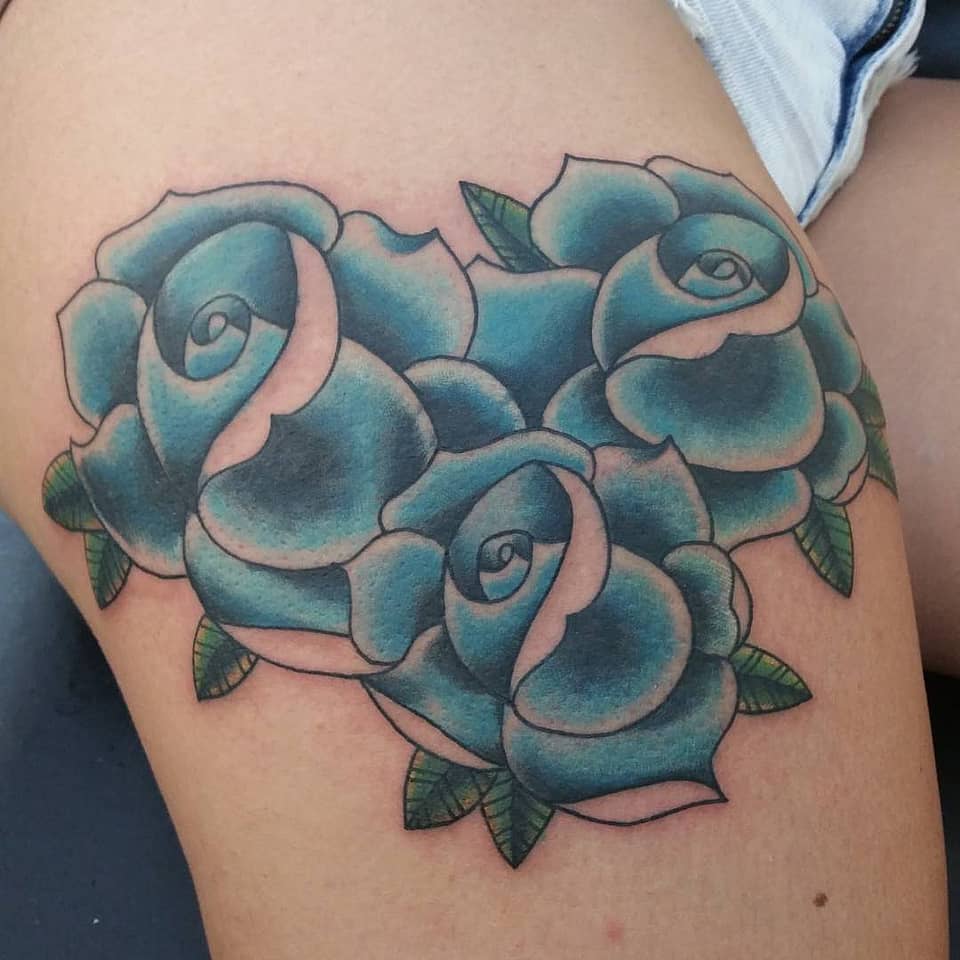 Blue Rose Bouquet Heart