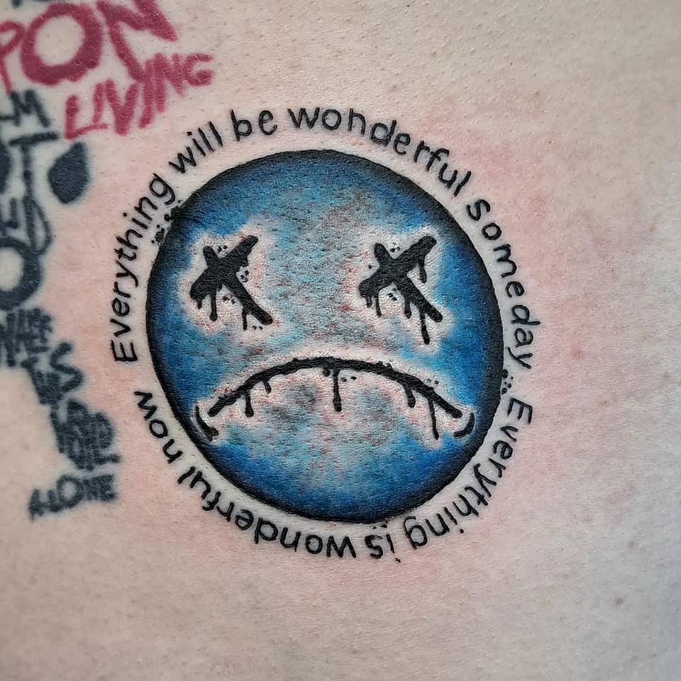 Blue Sad Smiley Mantra
