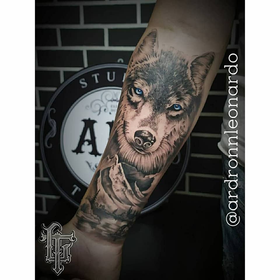 Blue‑Eyed Wolf Portrait