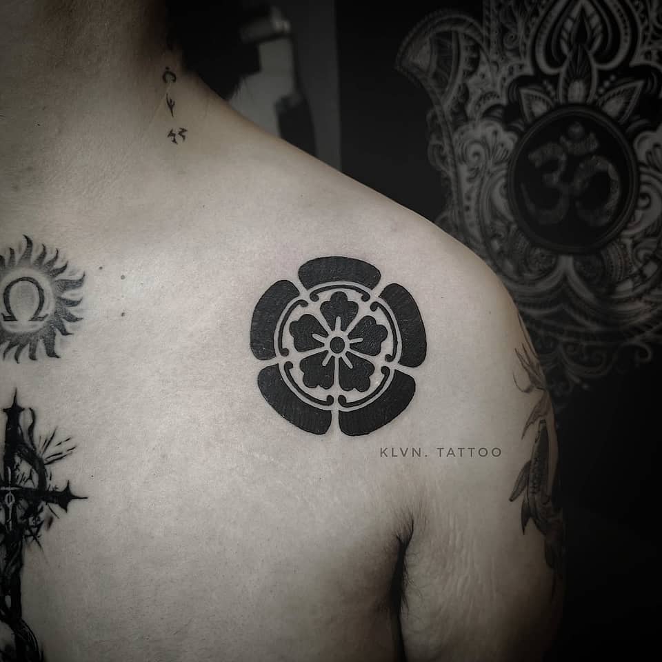 Bold Blackwork Rose Emblem