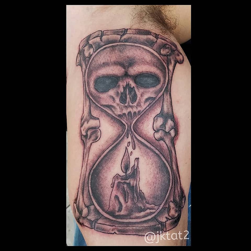 Bone Hourglass Memento Mori