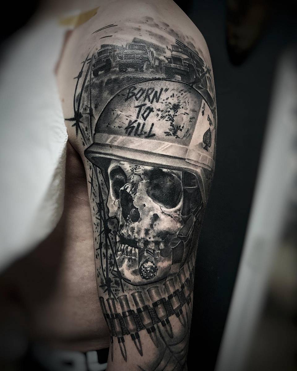 Born to Kill War Skull