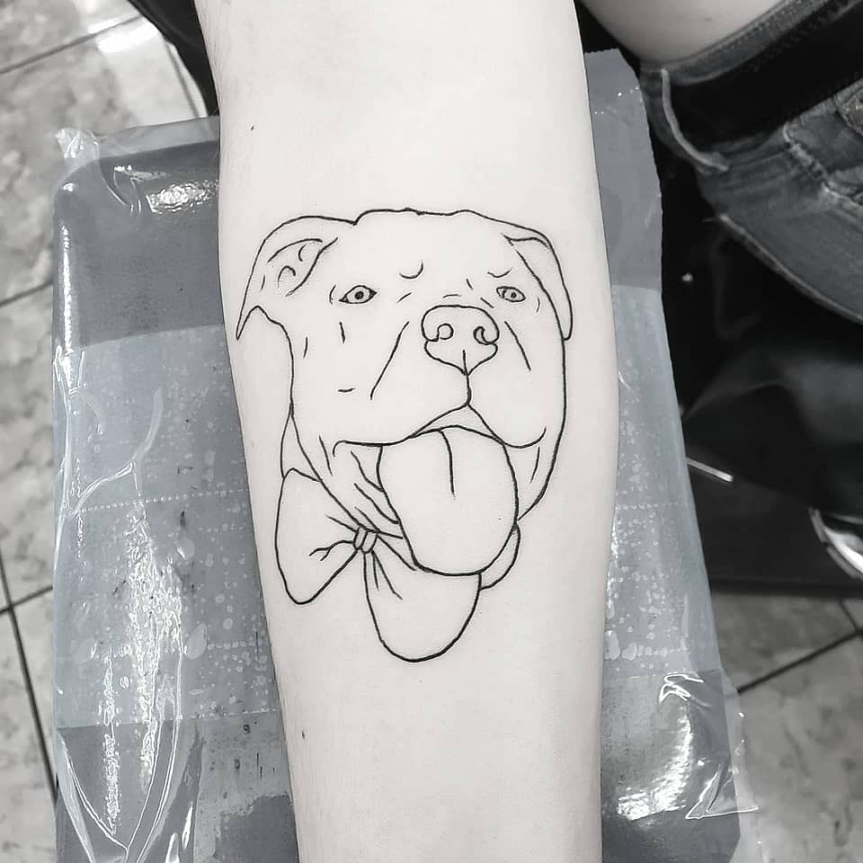 Bow-Tied Pup Linework