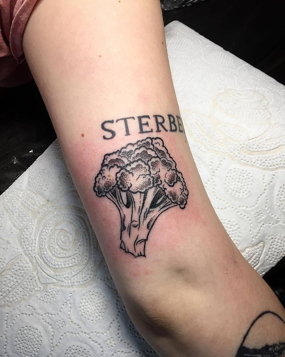 Broccoli Linework Tattoo