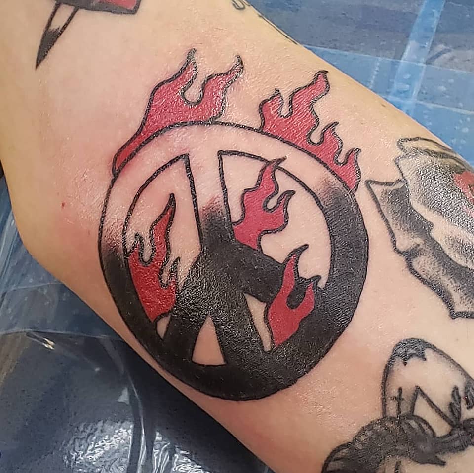 Burning Peace Sign