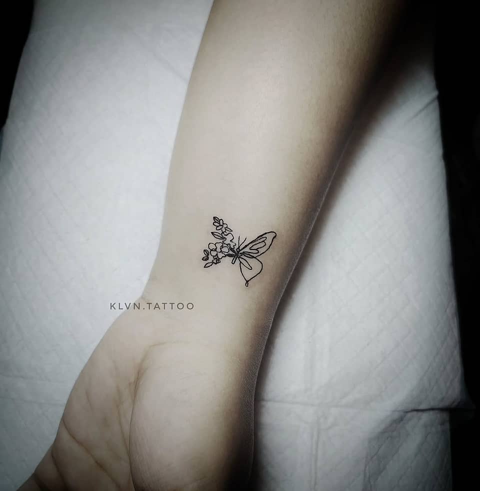 Butterfly and Blossom Sprig