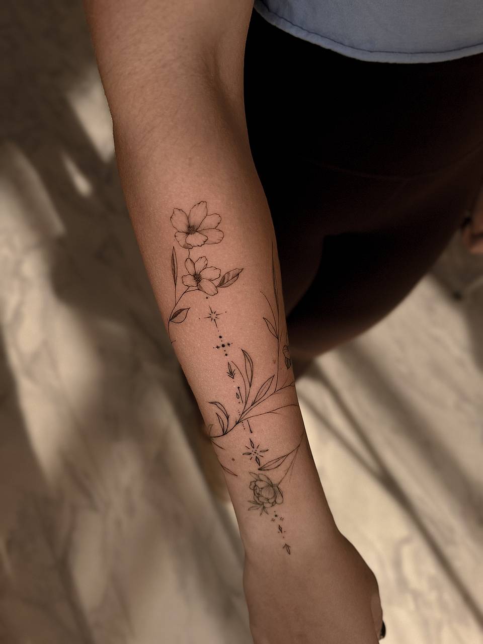 Celestial Wildflower Forearm Vine