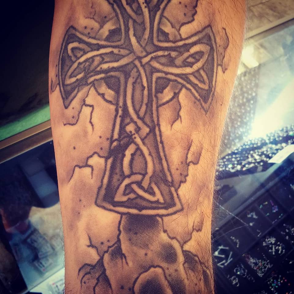 Celtic Cross Through Stone